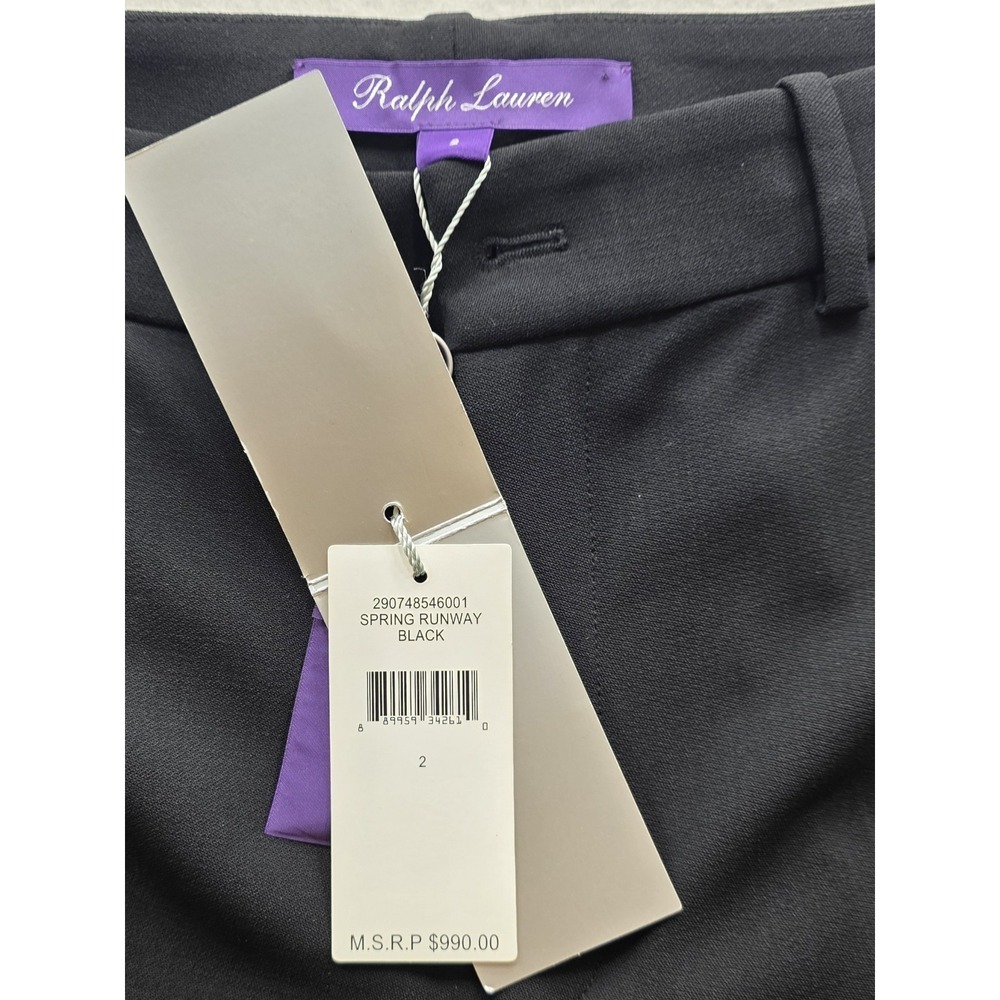 Ralph Lauren Purple Label 290748546001 Women's Black Pleated Dress Pants. Size 2 - Picture 6 of 8